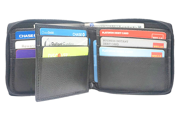 Bullz®  RFID Signal Blocking Zipper Mens Wallet TXB-RF5101