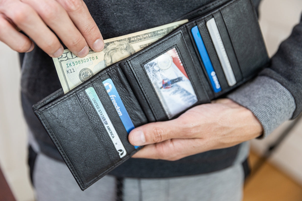 AG Wallets Cowhide RFID 20 Card Holder Long Wallet - 6 pack