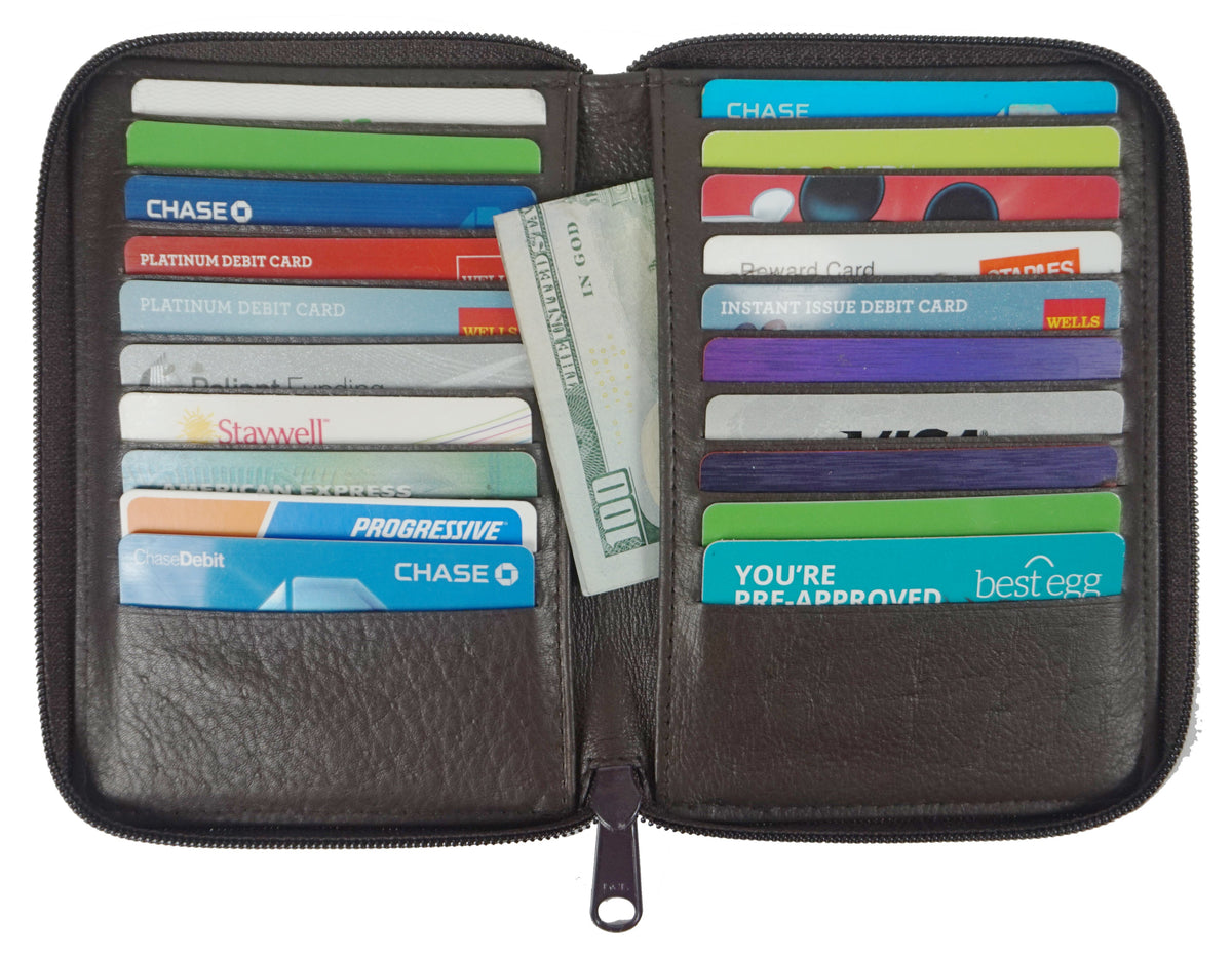 Bullz®  Zip around RFID long credit card holder TXB-RF148