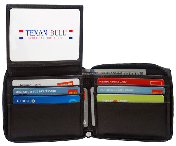 Bullz®  RFID Zipper Mens Wallet RF5104